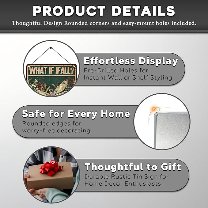 Dragonfly Vintage Tin Sign What If I Fall Metal Tin Sign for Home Bedroom 12 * 16inch-StrideForce Fitness