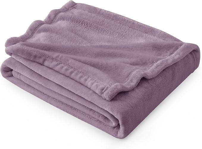 Bedsure Fleece Blankets Twin Size Fog Purple - 300GSM Lightweight Plush Fuzzy Cozy Soft Blanket for Bed, Sofa, Couch, Travel, Camping, 60x80 inches-StrideForce Fitness