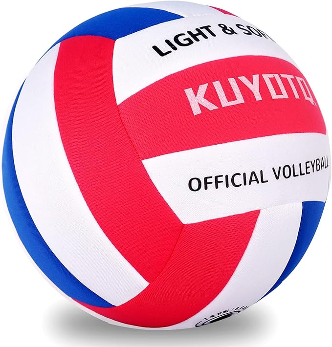 KUYUTQ Soft Light Quiet Indoor Volleyball for Kids Youth Beginners, Perfect for House Yard Training Practice Games(Deflated)-StrideForce Fitness