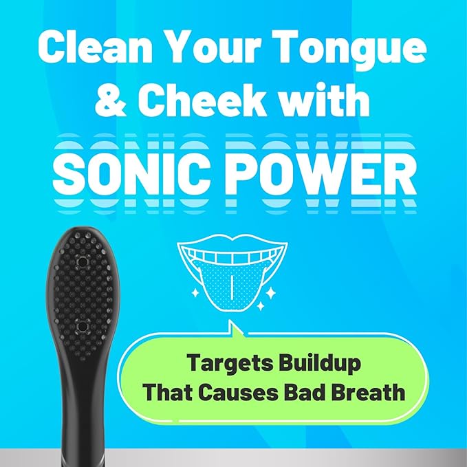 Japanese Brand Whitening Replacement Toothbrush Heads, Compatible with Philips Sonicare Click-on Handles, 10 Pack, Medium, with Tongue Cleaner (CA668, Black)