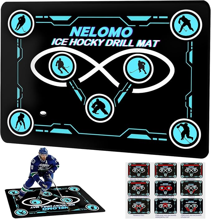 Ice Hockey Training Mat Ice Hockey Training Equipment Large Drill Mat 160CM X 120CM Rubber Ice Hockey Training Gadget for Ice Hockey Lovers-StrideForce Fitness