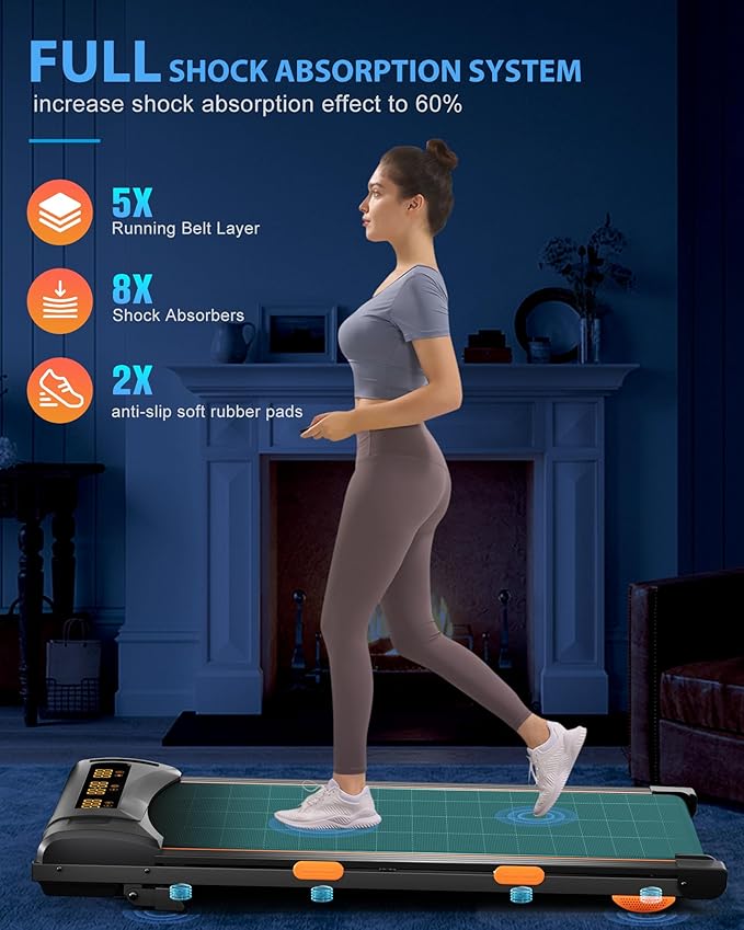 340lb Capacity Walking Pad Treadmill with 12% Incline, Big LED Display Under Desk Treadmill Support Full Manual/3-Preset Countdown/App Mode, Portable Treadmills for Small Spaces-StrideForce Fitness