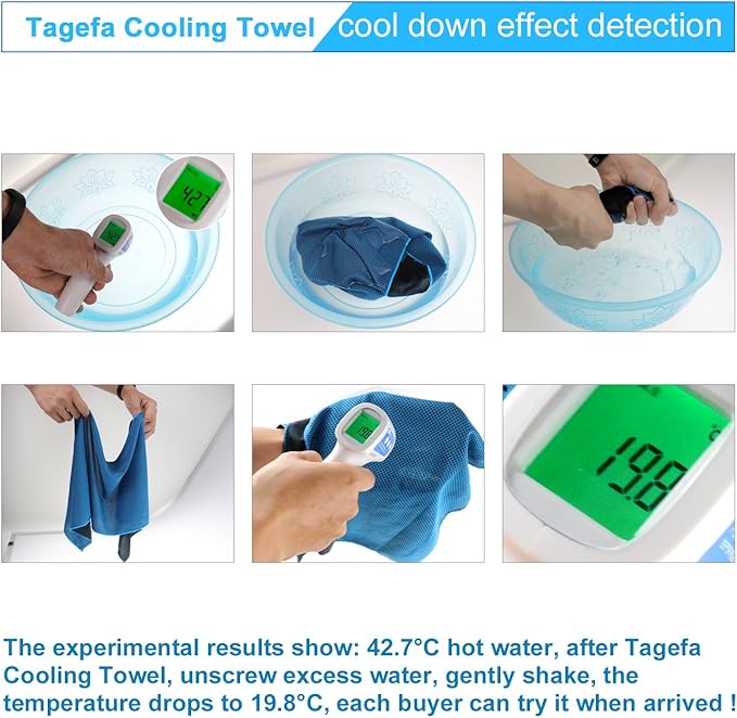 Cooling Towels 20 Pack, 40"x 12" Cooling Rags Neck Wraps for Sports with Carrying Pouch, Gym Cooling Neck Towels for Hor Weather, Sweat, Fitness, Travel-StrideForce Fitness