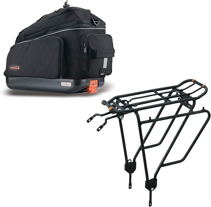 Ibera PakRak Touring Bicycle Seatpost/Disc/Non/Disc Rack and Quick Release Bag-StrideForce Fitness
