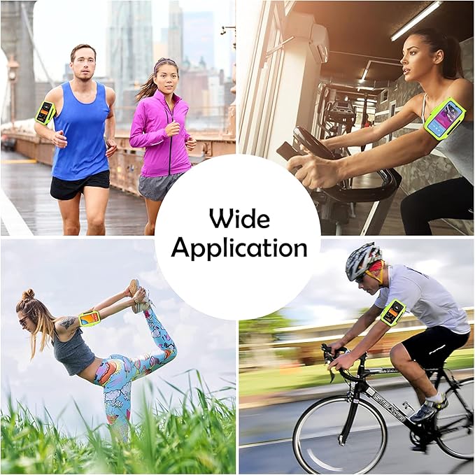 Running Armband with Earphone Bag Cell Phone Armband for iPhone 16 15 Pro 14 Plus 13 11 XR XS, Galaxy S24/S10 Water Resistant Sports Phone Holder Case & Zipper Slot Car Key Holder for 6.7 inch Phone-StrideForce Fitness