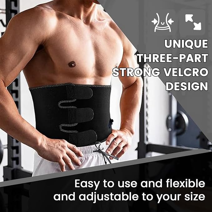 RIYA Waist Trimmer Sweat Waist Trainer for Women and Men Waist Sweat Belt Band Belly Stomach Wrap-StrideForce Fitness