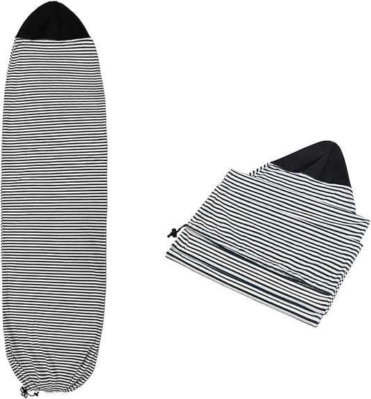 Surf Sock, Surfboard Sock Cover for Longboard Paddleboard Surf Board Sup Paddle Board, 6-8 FT Foot Quick Dry Stretch Surfboard Bag Sleeve with Drawstring Closure-StrideForce Fitness