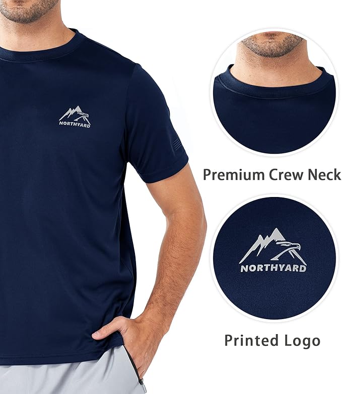 NORTHYARD Men's UPF 50+ Sun Protection Shirts Swim SPF UV Quick Dry Short Sleeve T-Shirts for Athletic Fishing Rash Guard-StrideForce Fitness