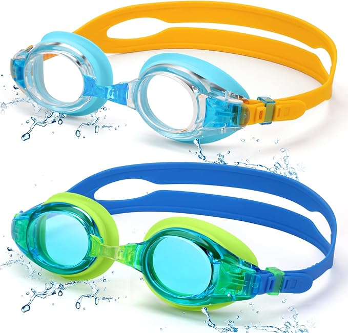 Aegend 2 Pack Kids Goggles, Swimming Goggles for Kids Age 4-16 Boys and Girls Youth, Anti-Fog Waterproof Anti-UV Pool Goggles-StrideForce Fitness