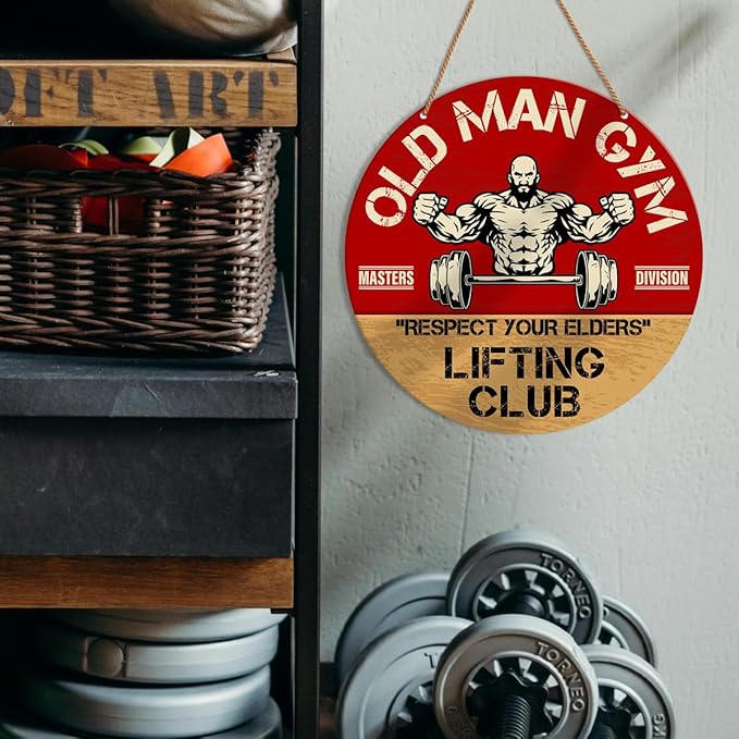 HSNBT Gym Signs Wall Decor, Home Gym Motivational Wall Decor Weightlifting Gym Hanging Signs Decorations for Fitness Workout Room Gift for Man Gym Enthusiast, Lifting Club-StrideForce Fitness