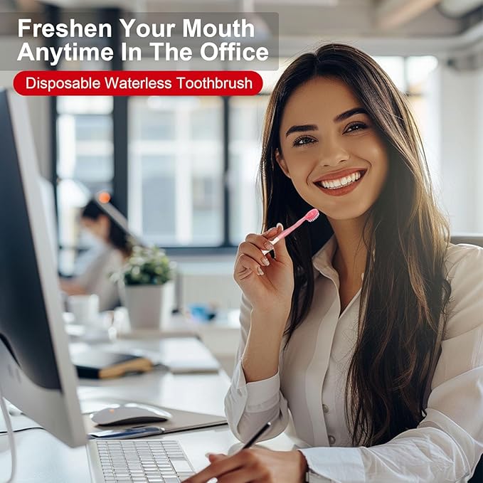 40Pack Mini Disposable Toothbrushes 5-in-1 Portable Pre-Pasted Travel Toothbrush with Toothpaste Tongue Scraper Floss Pick Individually Wrapped Box Small Prepasted Travel Toothbrush for Kids Adults