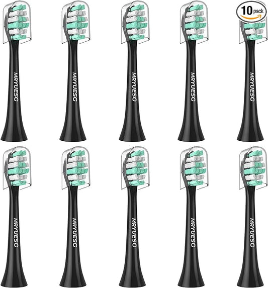 MRYUESG Replacement Heads Compatible with Philips Sonicare 10 Pack, Electric Tooth-Brush Head for Phillips, Black