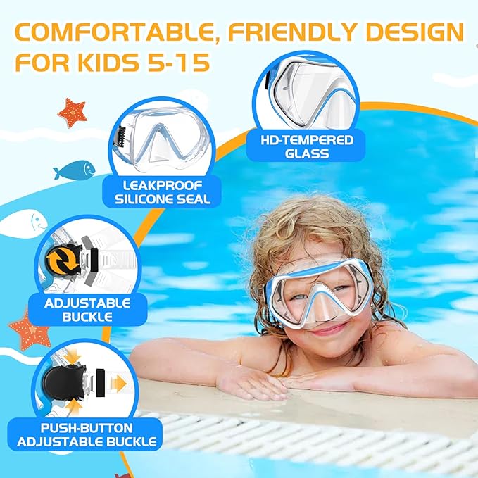 Snorkeling Gear, Dry Snorkel Set180° Panoramic Wide View,Anti-Fog Scuba Diving Mask, Professional Snorkeling Gear for Free Breathing, Swimming, Diving-StrideForce Fitness