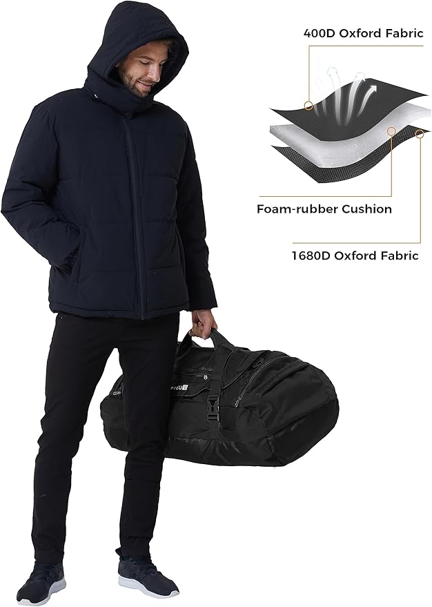 Ubon Large Duffel Bag Weekender Bags with Shoe Compartments 4-Way Sports Gym Backpack with Padded Straps Camping Traveling Duffle Bag-StrideForce Fitness