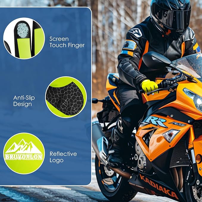 Bruvoalon Winter Gloves for Women & Men, 3M Thermal Insulation, Lycra Fabric, Windproof, Touchscreen, Anti-Slip, Cold Weather-StrideForce Fitness