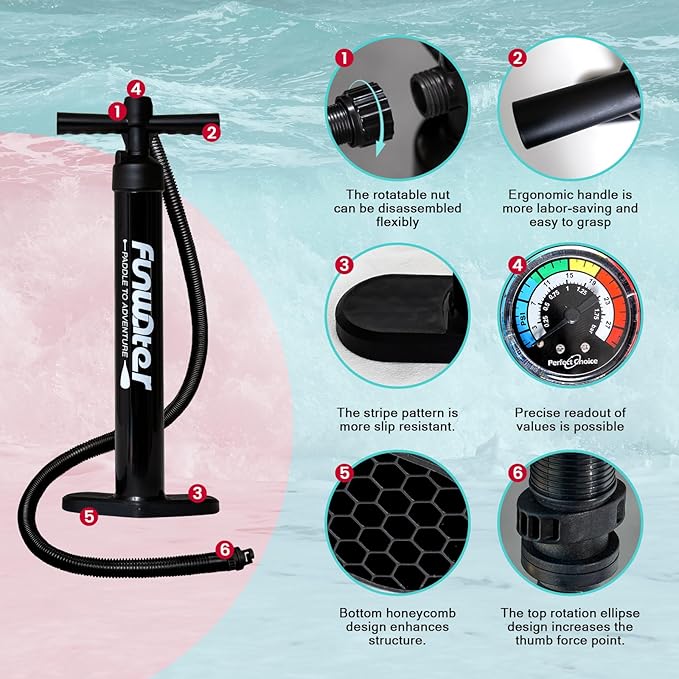 FunWater Inflatable Ultra-Light Stand Up Paddle Board for All Skill Levels with Premium SUP Paddleboard Accessories,Non-Slip Comfort Deck for Youth & Adults-StrideForce Fitness