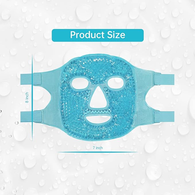 ZNÖCUETÖD Cold Face Eye Mask Ice Pack Reduce Facial Puff, Dark Circles, Gel Hot Heat Cold Compress Pack, Face SPA for Woman Sleeping, Pressure, Headaches, Skin Care, Post Laser Cosmetic Care[Blue]