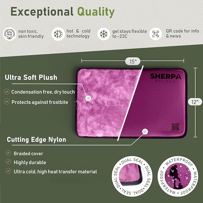 Large Ice Packs for Injuries Reusable - Soft Gel Hot and Cold Packs for Injuries, Hip, Shoulder, Back Pain Relief - 12" x 15" - Purple-StrideForce Fitness