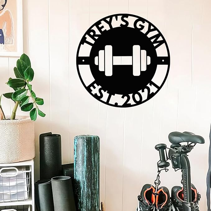 Luxury Personalized Gym Metal Sign, Custom Home Gym Decorations, Gifts for Fitness Lovers, Workout Room Decor, Gym Signs, Christmas Gifts 8-StrideForce Fitness