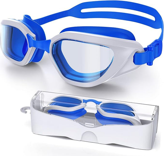 Swim Goggles, Unisex Adult Swimming Goggles Anti Fog Anti UV No Leakage Wide View for Men Women Youth-StrideForce Fitness