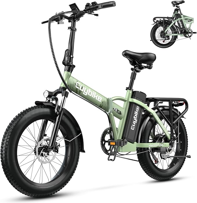 1000W Folding Electric Bike, 48V 20AH Large Removable Battery E Bike, 30+MPH, 80 Miles Max Range, 20" Fat Tire Electric Bike for Adults, Adult Electric Bicycles for Commute Beach Snow-StrideForce Fitness