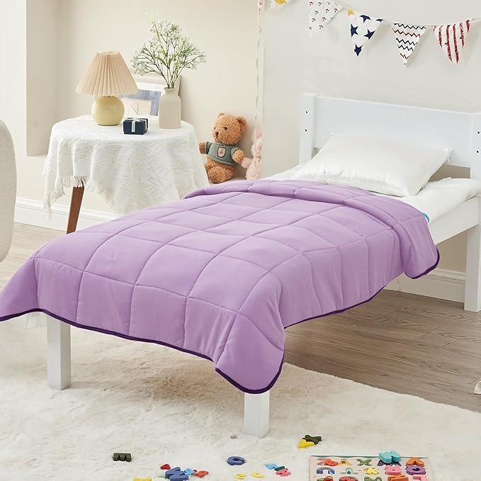 yescool Weighted Blanket (7 lbs, 41" x 60", Purple) Cooling Heavy Blanket for Sleeping Perfect for 60-90 lbs, Breathable Blanket with Premium Glass Bead, Machine Washable-StrideForce Fitness