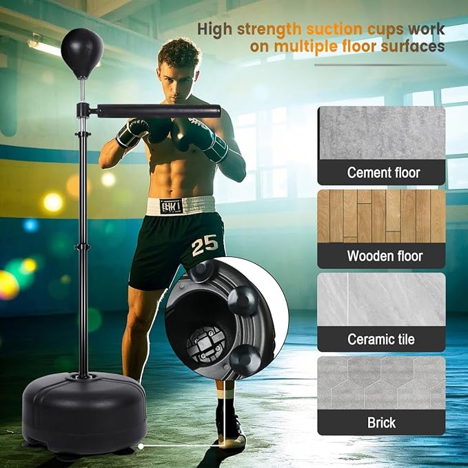 INNOLIFE Boxing Bar Height Adjustable Spinning Bar with Punching Bag Boxing Speed Trainer for Home Gym-StrideForce Fitness