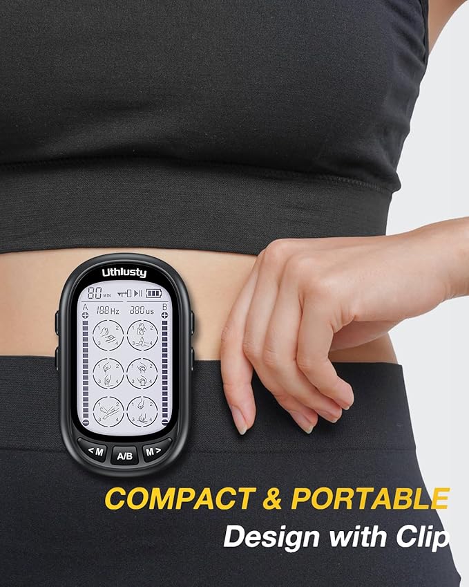 TENS Unit Muscle Stimulator for Pain Relief Therapy – 24 Modes TENS Machine & EMS Massager, Period Simulator Machine for Men & Women, Portable Muscle Stimulator for Back, Shoulder, and Neck Pain-StrideForce Fitness