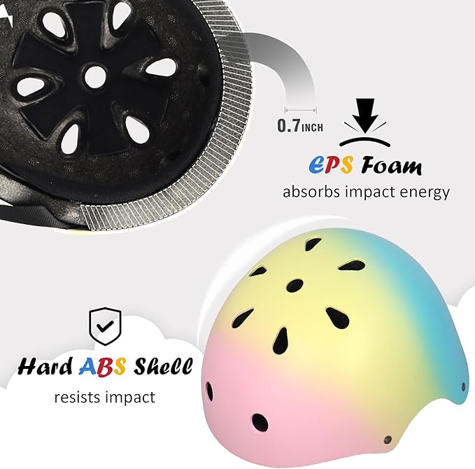 Kids Bike Helmet, Adjustable and Multi-Sport, from Toddler to Youth, 3 Sizes-StrideForce Fitness