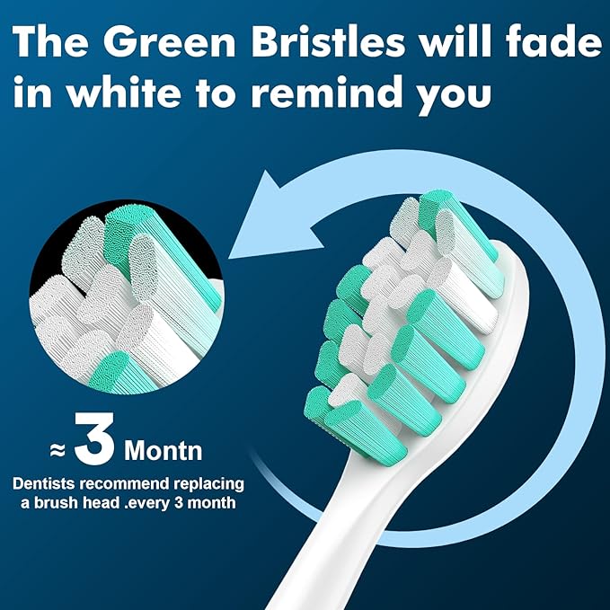 Electric Toothbrush Replacement Heads Compatible with Philips Sonicare ProtectiveClean 2 Series Plaque Control 4100 5100 6100 9024 6064, White, 4 Sonic Brush Head