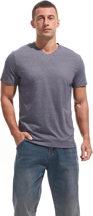 VEIISAR Premium V Neck T Shirts for Men - Modern Fitted Tees Vneck Undershirts-StrideForce Fitness