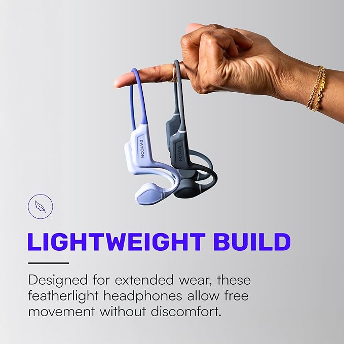 Raycon Bone Conduction Headphones, Open-Ear Bluetooth Sports Earbuds with Mic, IP68 Water Resistant Headset for Workout and Running, 13hr Playtime (Blue)-StrideForce Fitness