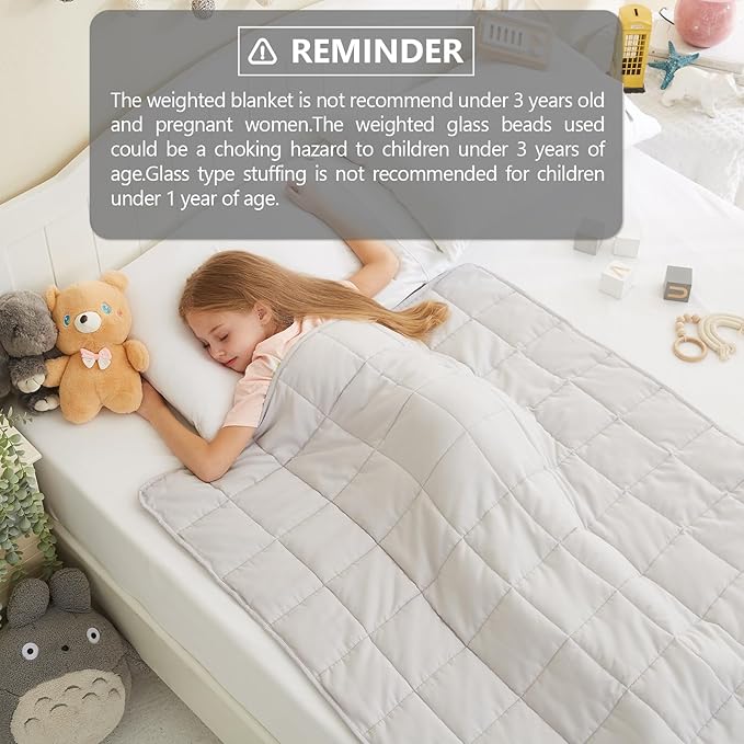 L'AGRATY Weighted Blanket - 36"x48" 3lbs Weighted Blanket Microfiber Material with Glass Beads Small Blanket for All-Season Summer Fall Winter Soft Thick Blanket-StrideForce Fitness