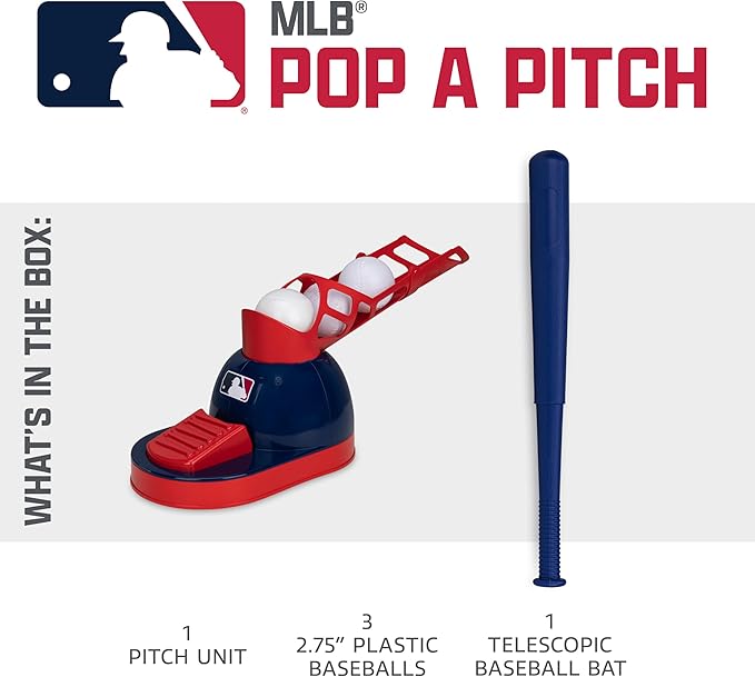 Franklin Sports Kids Baseball Pitching Machine - Pop A Pitch Batting Machine with Youth Bat + 3 Plastic Balls - Boys + Girls Toy-StrideForce Fitness