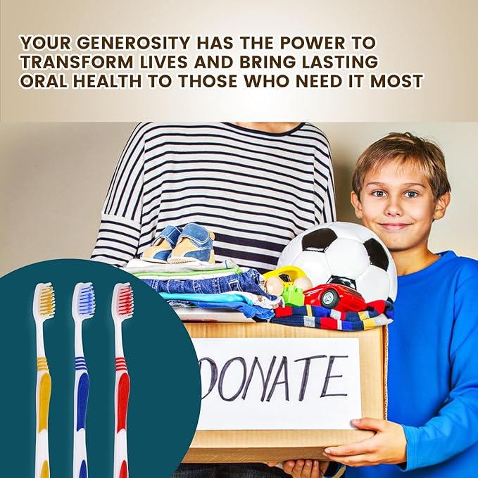 Navona 50 PCS Individually Wrapped Bulk Toothbrush Pack, Disposable Toothbrush, Toothbrushes Bulk for Adults, Kids Toothbrushes, Soft Bristle, Ergonomics Handle, Perfect for Travel, Hotel, Donation