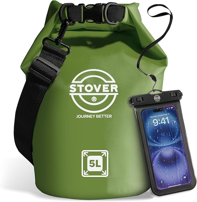 STOVER 5/10/25/30/40/55L Waterproof Backpack- Floating Dry Bag for Kayaking, Travel, Beach, Hiking, & Camping, Men/Women-StrideForce Fitness