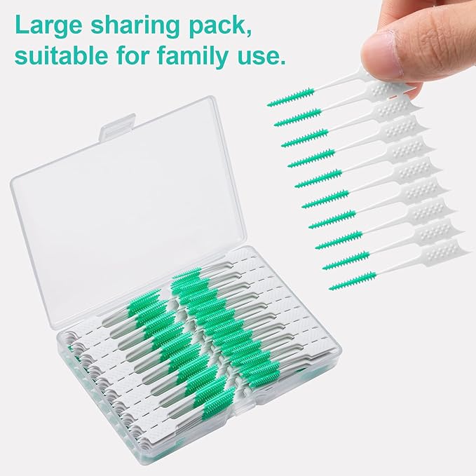 200 Pieces Interdental Brushes,Braces Brush with Silicone Head,Dental Tooth Flossing Toothpick Cleaners Tooth Tool (200PCS Orange)