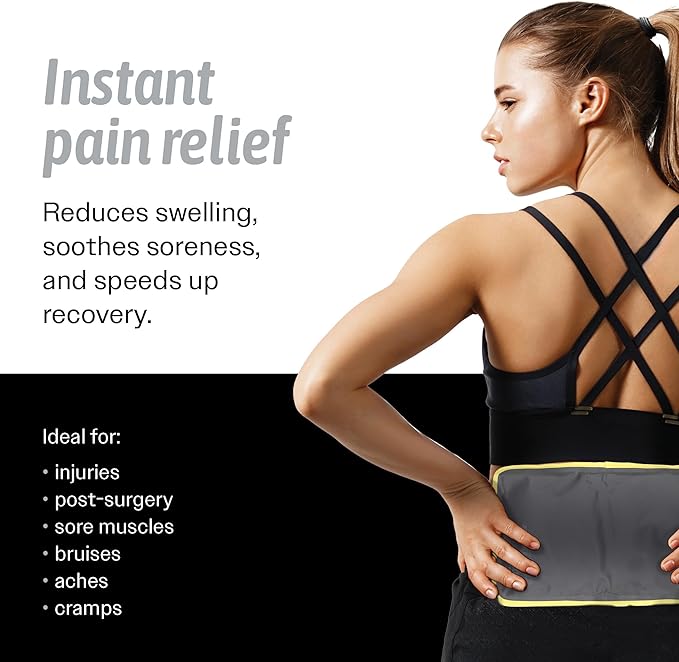 Hot & Cold Reusable Gel Packs (Medium, 1 Pack) Flexible Soft Compress - Ice & Heat Therapy for Injuries, Back, Shoulder, Hip, Knee, Joint Pain, Swelling, Bruises, Post Surgery - Sport Temp-StrideForce Fitness