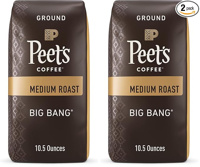 Peet's Coffee, Medium Roast Ground Coffee - Big Bang 10.5 Ounce Bag (Pack of 2)-StrideForce Fitness