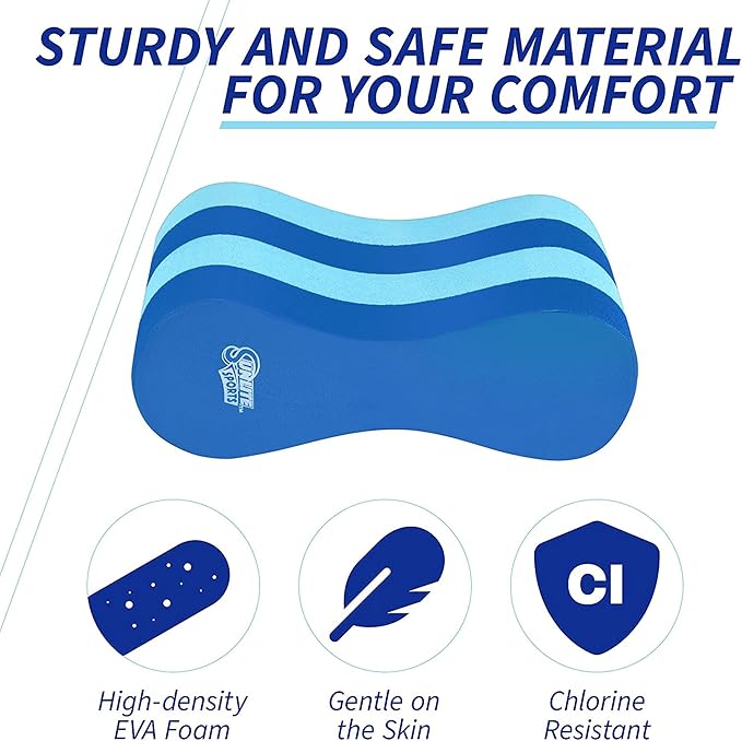 Sunlite Sports EVA 5-Layer Pull Buoy Leg Float - Pool Training Aid, Legs and HIPS Support for Adults, Kids, and Beginners, for Swimming Stroke-StrideForce Fitness