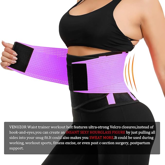 VENUZOR Waist Trainer Belt for Women - Waist Cincher Trimmer - Slimming Body Shaper Belt - Sport Girdle Belt (UP Graded)-StrideForce Fitness