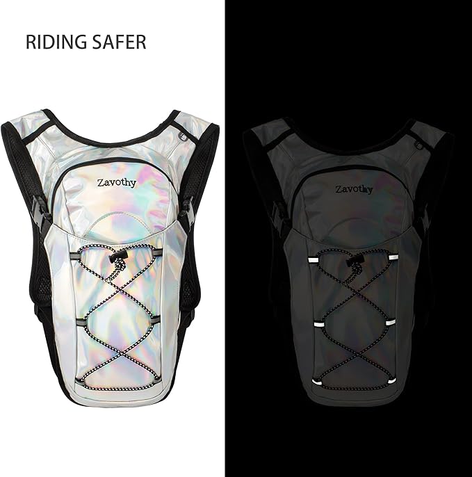 Reflective Hydration Backpack, Hydration Pack - Water Backpack with 2L/3L Hydration Bladder, Essential for Festivals - Rave Hydration Pack for Hiking, Running, Cycling, and Festivals-StrideForce Fitness