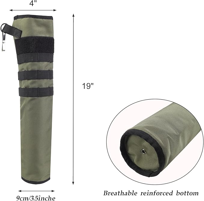 KRATARC Archery Lightweight Back Arrow Quiver Dual Use Foldable Compact Hip Arrows Bag with Molle System Hanged for Target Shooting-StrideForce Fitness