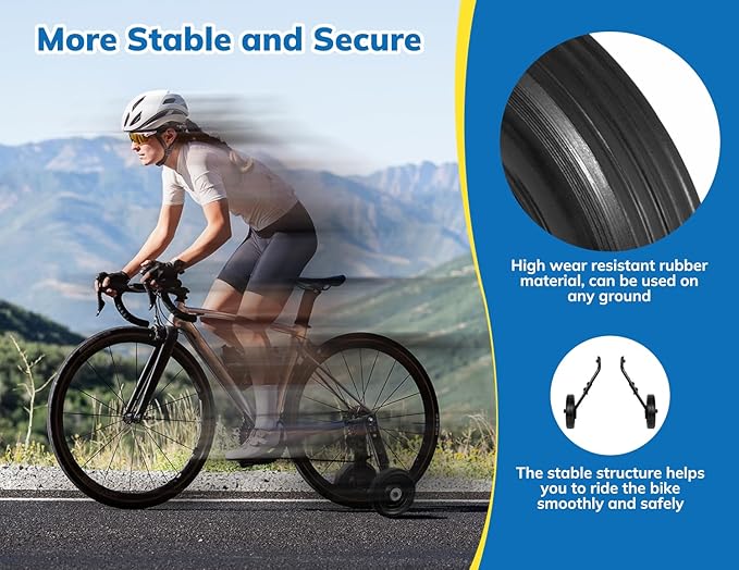 Training Wheels, Thicken Bike Training Wheels for Adult Under 200lb with Heavy Duty Stainless Steel for 24 26 28 inch bike-StrideForce Fitness