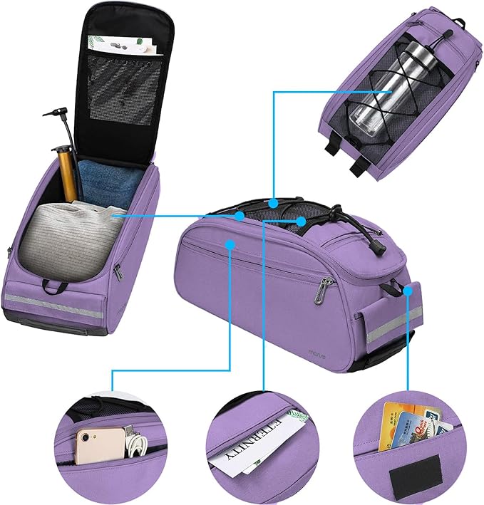 MOSISO Bike Rack Bag, Waterproof Bicycle Trunk Pannier Rear Seat Pouch Cycling Bike Carrier Backseat Storage Luggage Saddle Shoulder Bag-StrideForce Fitness