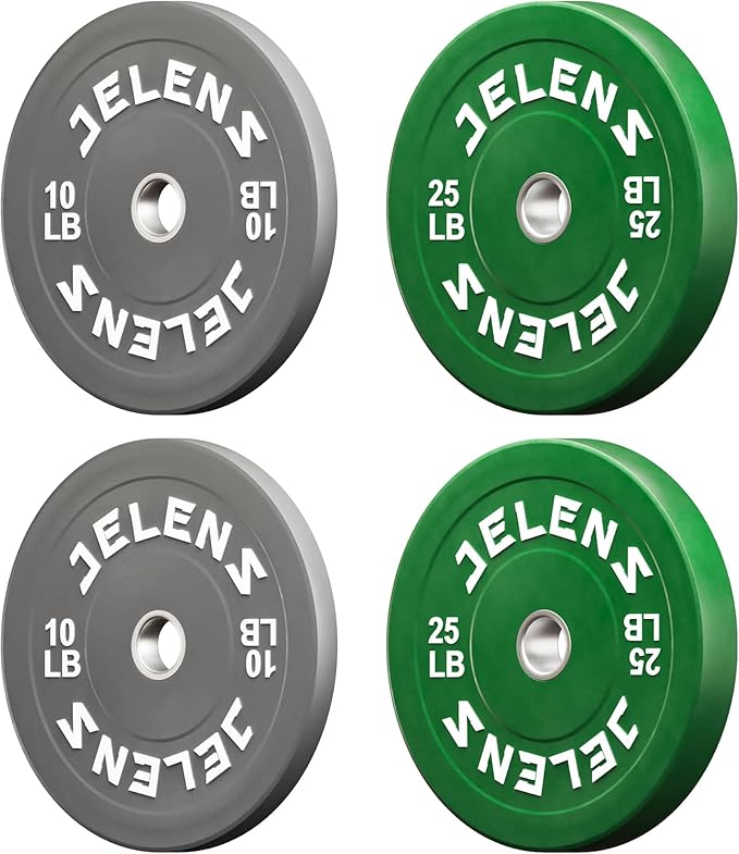 Olympic Barbell Weight Plates Set, 2-Inch Black/Colored Rubber Bumper Plate Weight Set for Strength Training and Weightlifting, Multiple Options-StrideForce Fitness