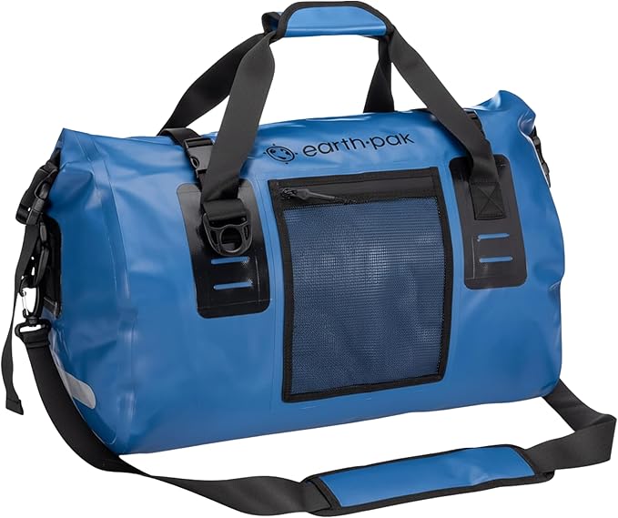 Earth Pak Waterproof Duffel Bag - Heavy Duty Motorcycle Dry Bag with Large Storage Space Perfect for Traveling, Camping, Kayaking, Fishing & Canoeing Bag 50L/70L/90L/120L Sizes-StrideForce Fitness