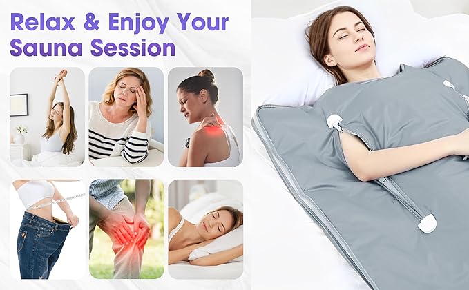 Sauna Blanket Infrared Zipper Oxford Cloth Upgraded Version Professional Detox & Heat Therapy Blanket with Remote (US 110V,71×32 Inches)-StrideForce Fitness