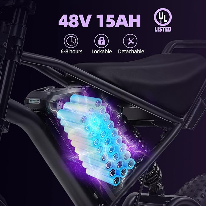 Electric Bikes for Adults,50-120Miles by Pas Ebikes,1000/15000W,720/1440WH E Dirt Bike,Shemano 7-Speed E Bikes,20'*4.0 Fat Tire Ebike,Dual Disc Brake Electric Motorcycle-StrideForce Fitness