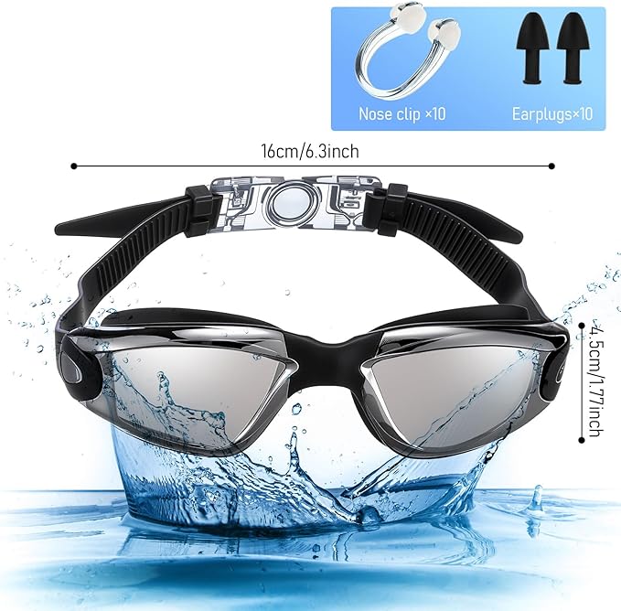 Konohan 10 Pack Swim Goggles Bulk for Kids adult Pool Goggles Anti Fog Silicone No Leak Swimming Glasses for Men Women Youth-StrideForce Fitness